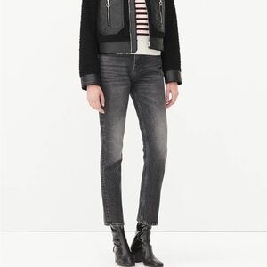 Sandro Paris Black High Waisted Straight Leg Jeans Size 38